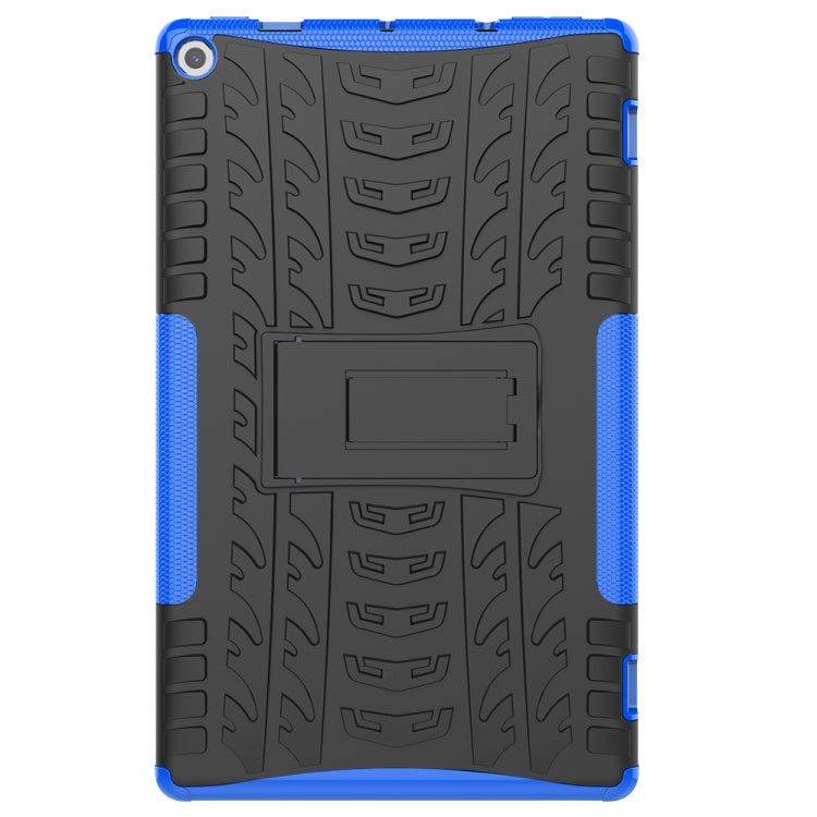 For Amazon Kindle Fire HD 10 2019 Tire Texture TPU + PC Shockproof Case with Holder