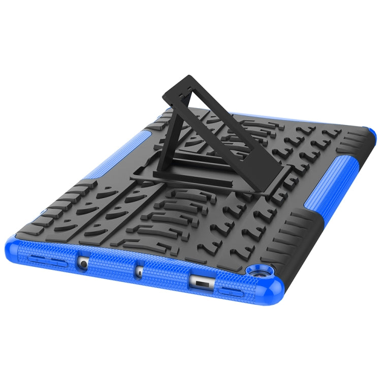 For Amazon Kindle Fire HD 10 2019 Tire Texture TPU + PC Shockproof Case with Holder