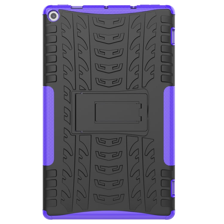 For Amazon Kindle Fire HD 10 2019 Tire Texture TPU + PC Shockproof Case with Holder