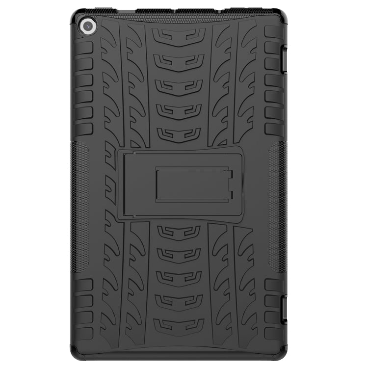 For Amazon Kindle Fire HD 10 2019 Tire Texture TPU + PC Shockproof Case with Holder