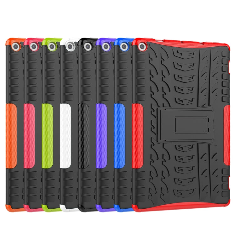 For Amazon Kindle Fire HD 10 2019 Tire Texture TPU + PC Shockproof Case with Holder