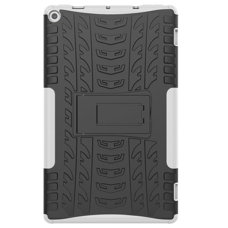 For Amazon Kindle Fire HD 10 2019 Tire Texture TPU + PC Shockproof Case with Holder