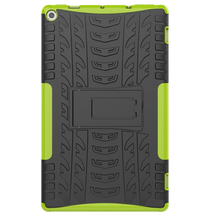 For Amazon Kindle Fire HD 10 2019 Tire Texture TPU + PC Shockproof Case with Holder