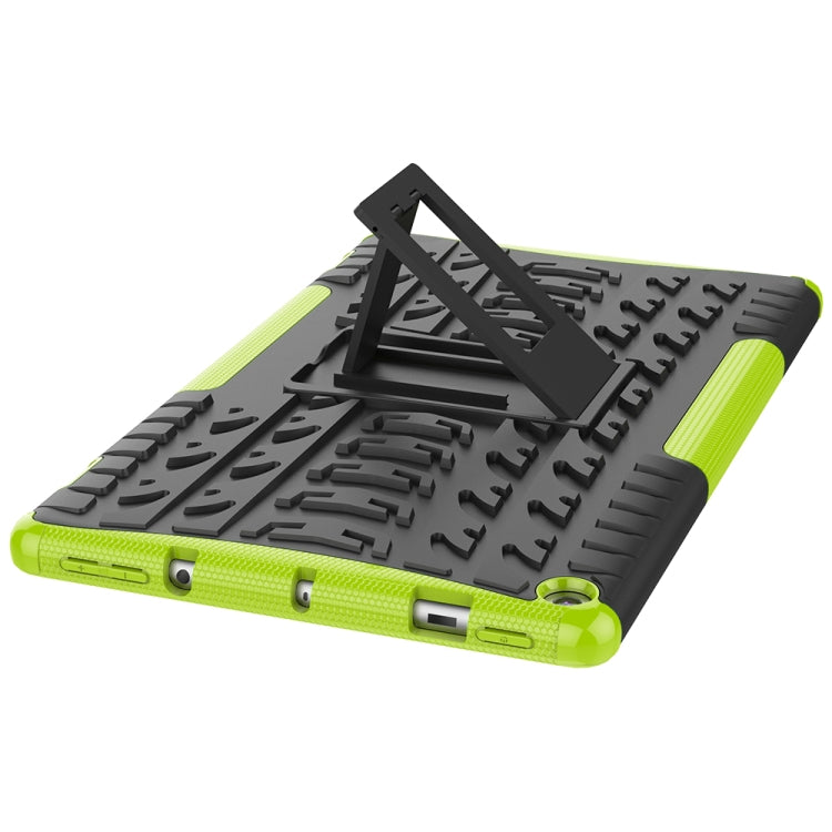 For Amazon Kindle Fire HD 10 2019 Tire Texture TPU + PC Shockproof Case with Holder
