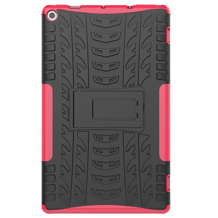 For Amazon Kindle Fire HD 10 2019 Tire Texture TPU + PC Shockproof Case with Holder