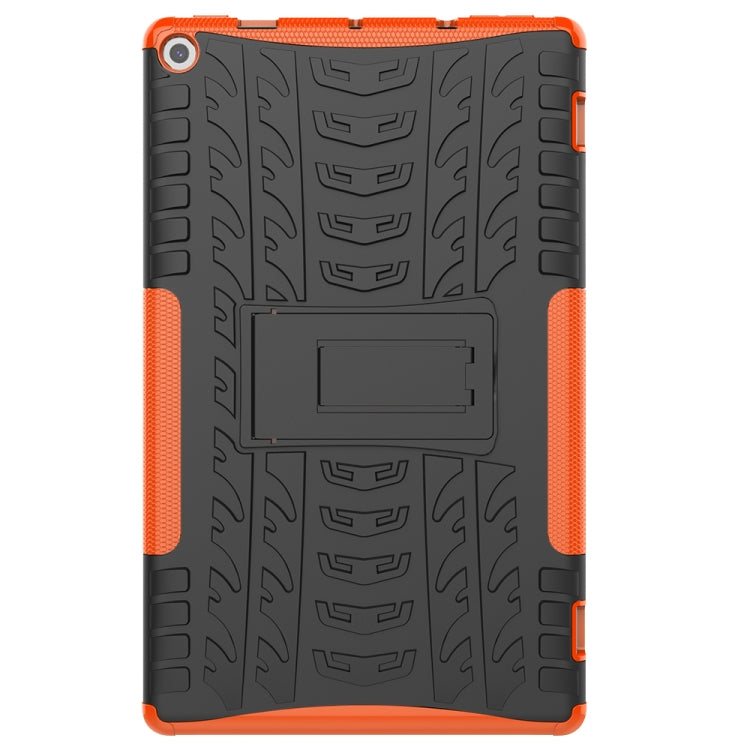 For Amazon Kindle Fire HD 10 2019 Tire Texture TPU + PC Shockproof Case with Holder