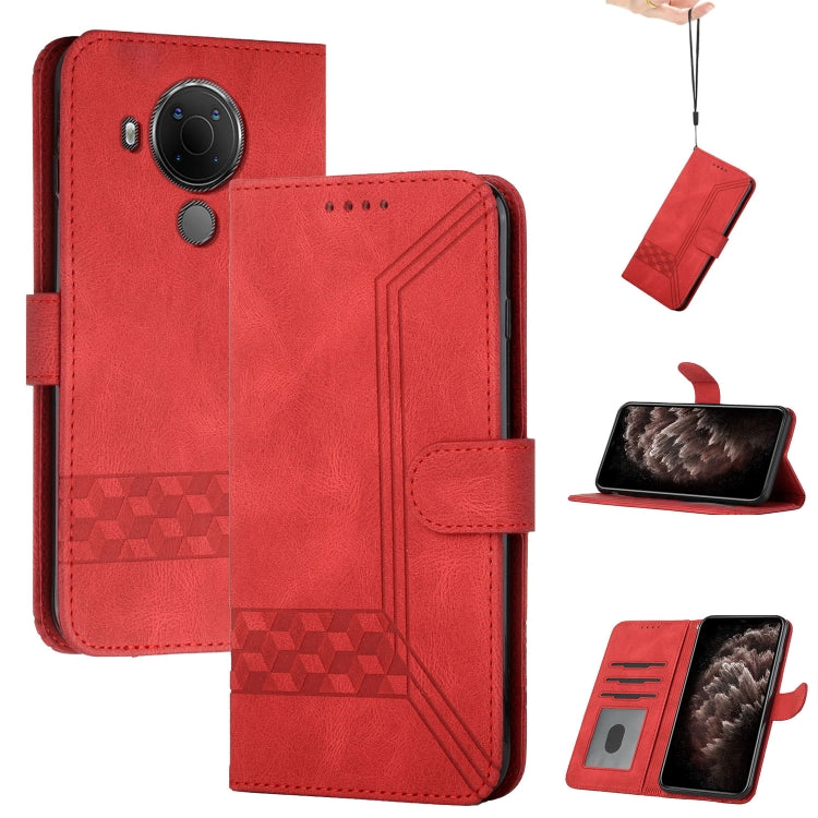For Nokia C300 Cubic Skin Feel Flip Leather Phone Case
