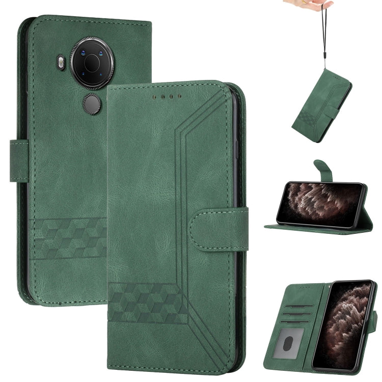 For Nokia C300 Cubic Skin Feel Flip Leather Phone Case