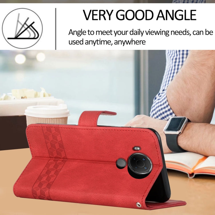For Nokia 3.4 / 5.4 Cubic Skin Feel Flip Leather Phone Case