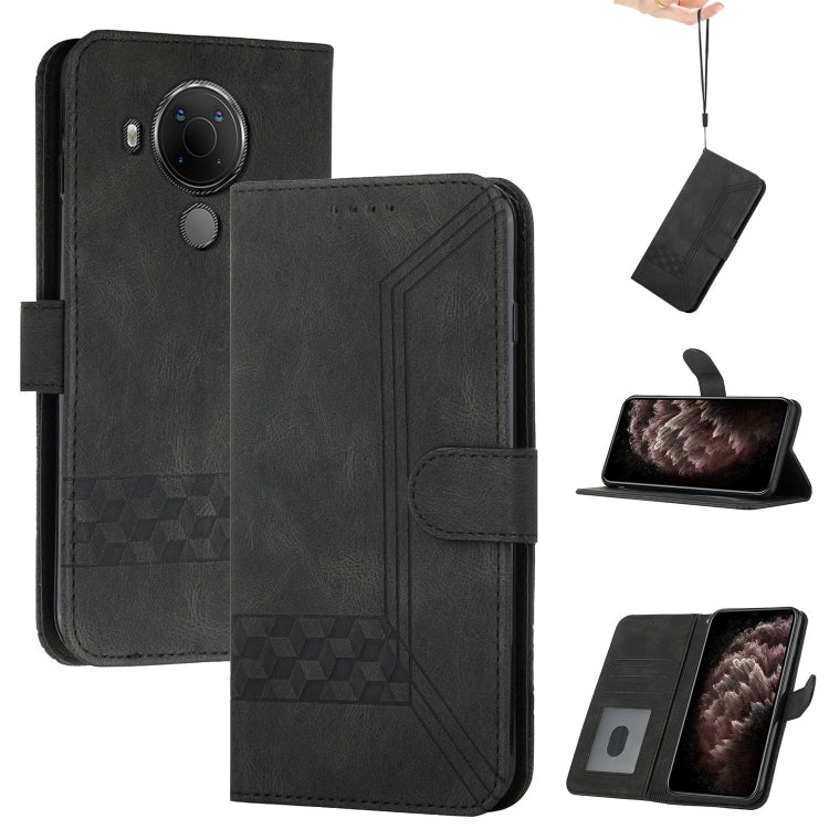 For Nokia 3.4 / 5.4 Cubic Skin Feel Flip Leather Phone Case