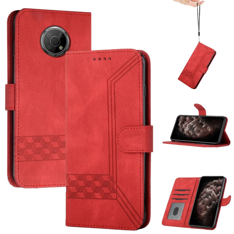 For Nokia G10 / G20 / G30 Cubic Skin Feel Flip Leather Phone Case