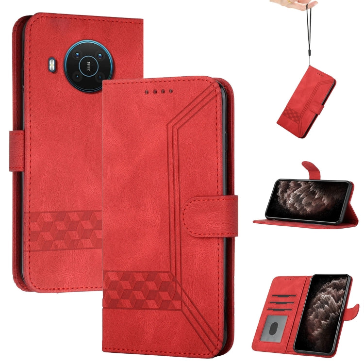 For Nokia X20 Cubic Skin Feel Flip Leather Phone Case