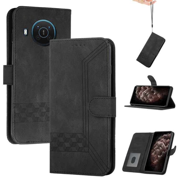 For Nokia X20 Cubic Skin Feel Flip Leather Phone Case