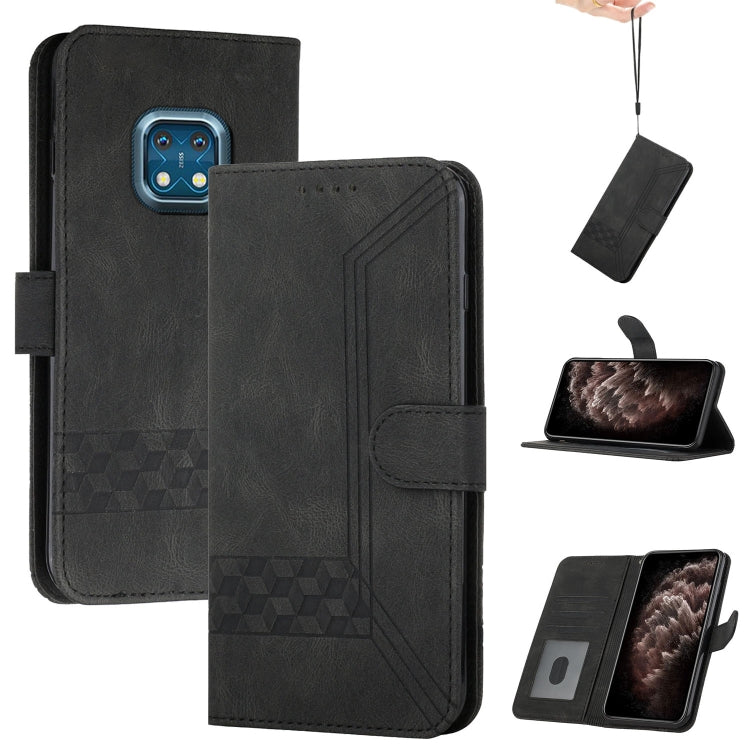 For Nokia XR20 Cubic Skin Feel Flip Leather Phone Case