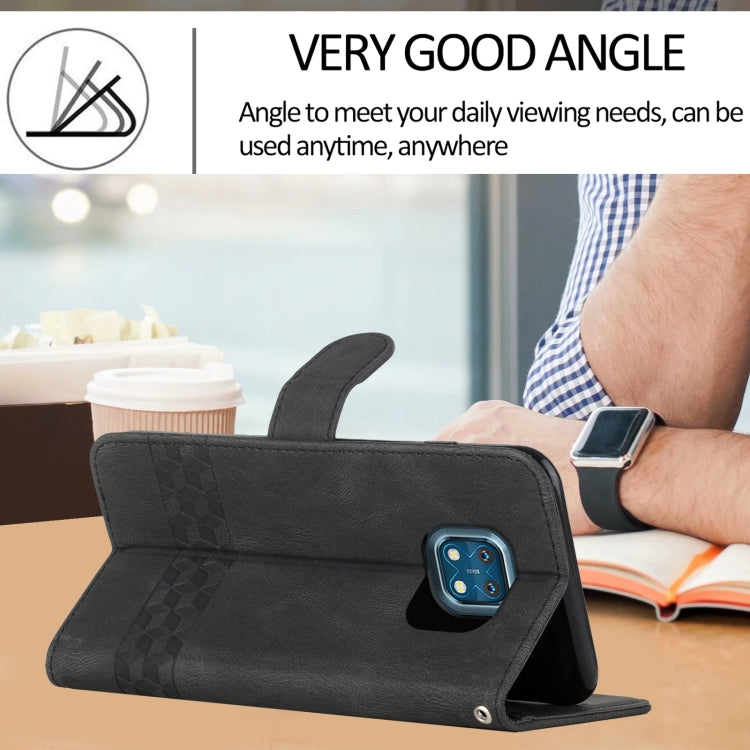 For Nokia XR20 Cubic Skin Feel Flip Leather Phone Case