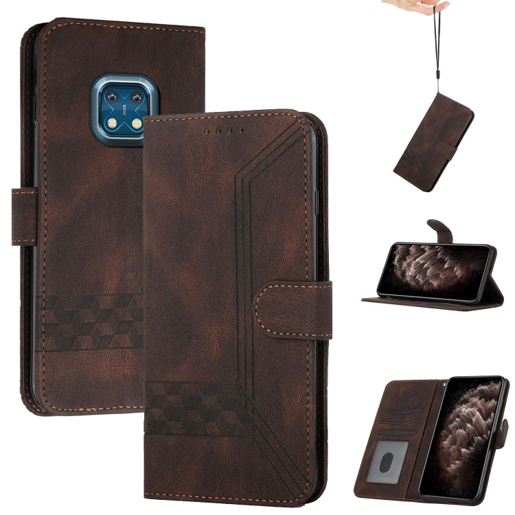 For Nokia XR20 Cubic Skin Feel Flip Leather Phone Case
