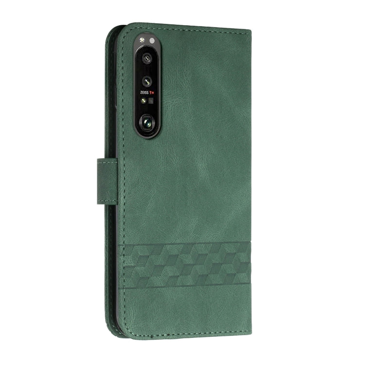For Sony Xperia 5 III Cubic Skin Feel Flip Leather Phone Case