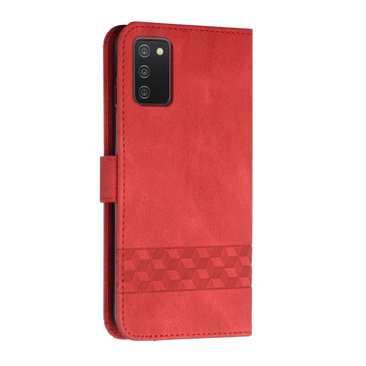 For Samsung Galaxy A02s 166mm Cubic Skin Feel Flip Leather Phone Case