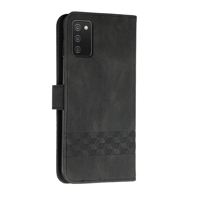 For Samsung Galaxy A03s 166mm Cubic Skin Feel Flip Leather Phone Case