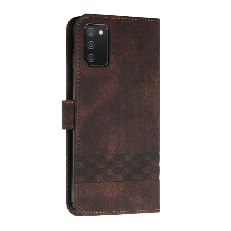 For Samsung Galaxy A03s 166mm Cubic Skin Feel Flip Leather Phone Case