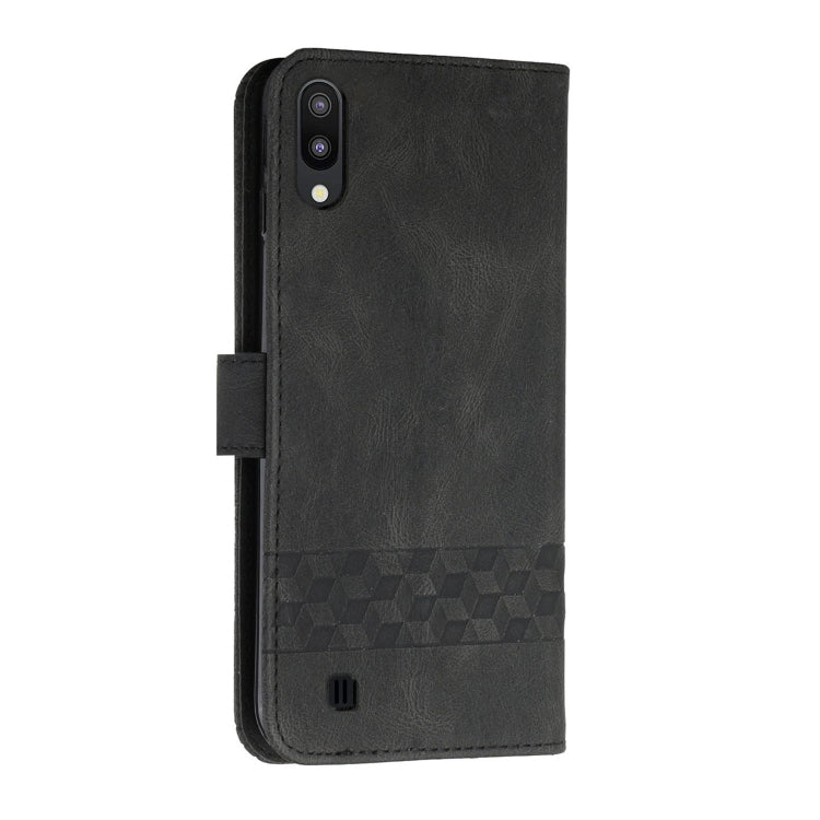 For Samsung Galaxy A10 / M10 Cubic Skin Feel Flip Leather Phone Case