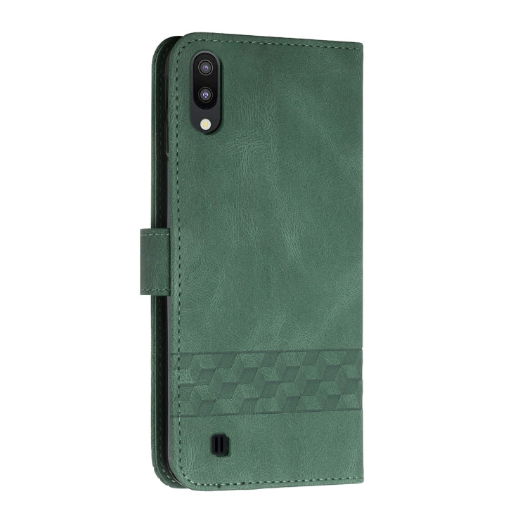 For Samsung Galaxy A10 / M10 Cubic Skin Feel Flip Leather Phone Case
