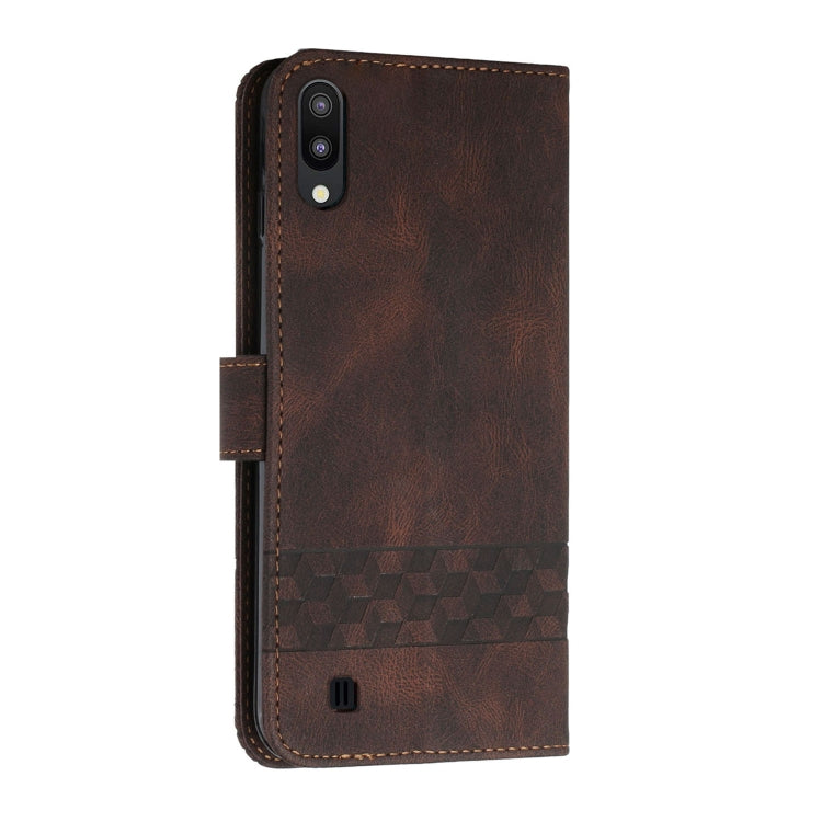 For Samsung Galaxy A10 / M10 Cubic Skin Feel Flip Leather Phone Case