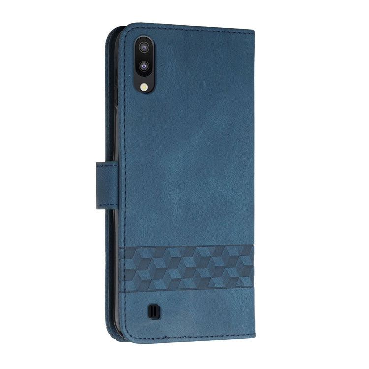 For Samsung Galaxy A10 / M10 Cubic Skin Feel Flip Leather Phone Case