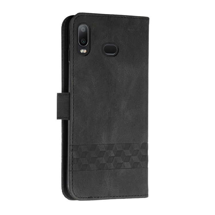 For Samsung Galaxy A10s Cubic Skin Feel Flip Leather Phone Case