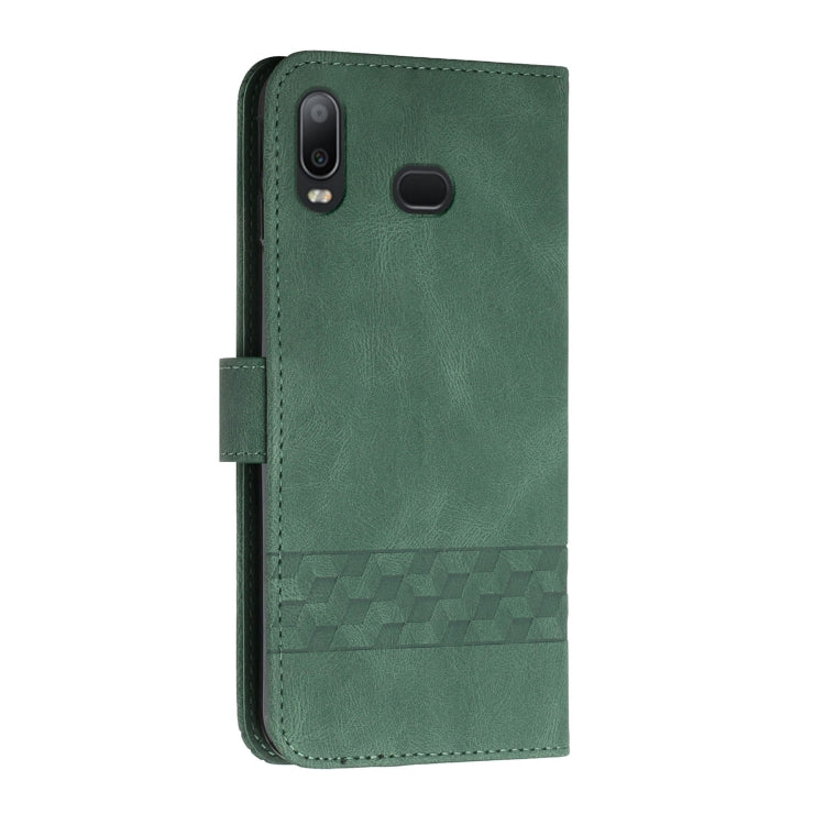 For Samsung Galaxy A10s Cubic Skin Feel Flip Leather Phone Case