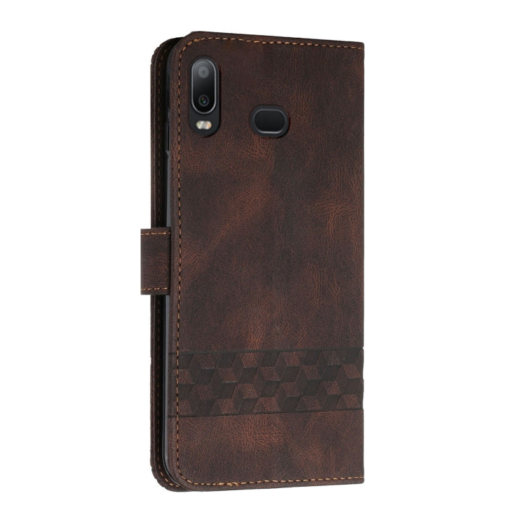For Samsung Galaxy A10s Cubic Skin Feel Flip Leather Phone Case