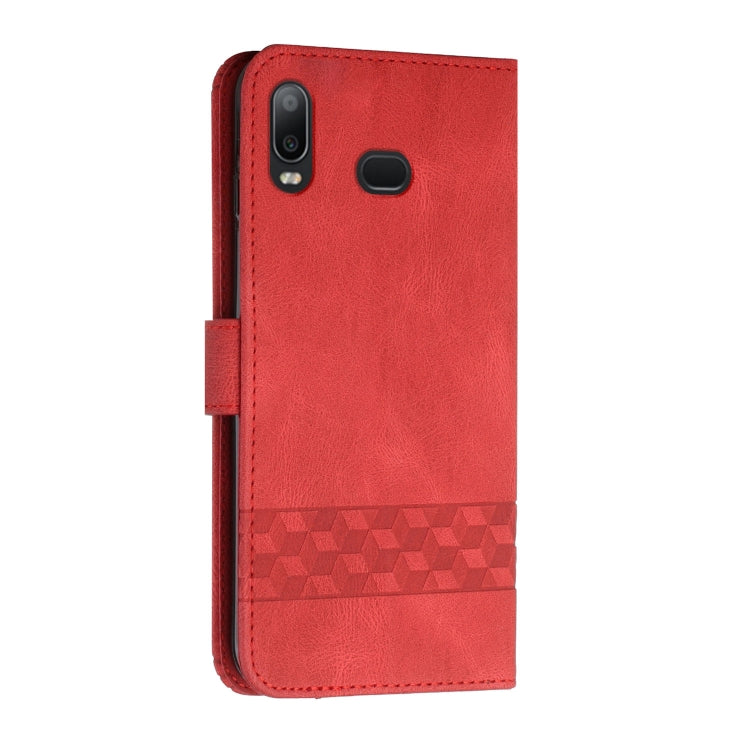 For Samsung Galaxy A10s Cubic Skin Feel Flip Leather Phone Case