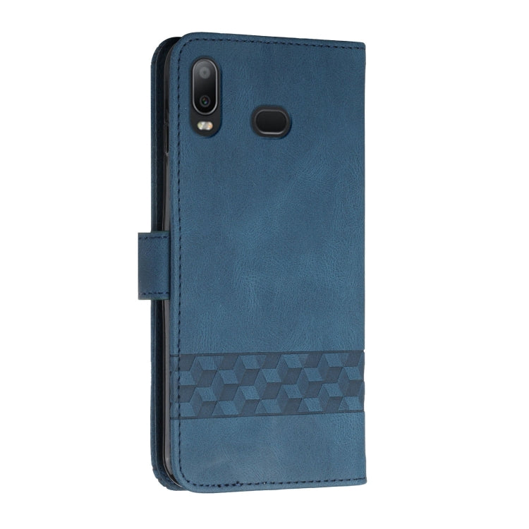 For Samsung Galaxy A10s Cubic Skin Feel Flip Leather Phone Case