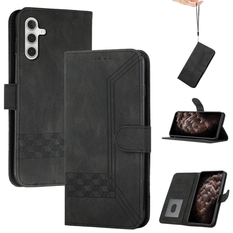 For Samsung Galaxy A13 5G Cubic Skin Feel Flip Leather Phone Case
