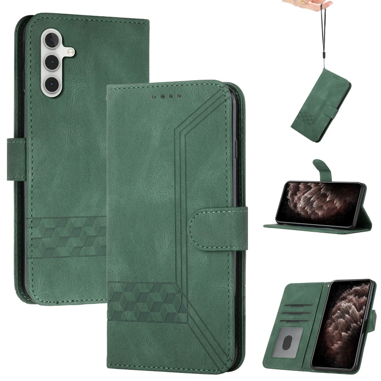 For Samsung Galaxy A13 5G Cubic Skin Feel Flip Leather Phone Case