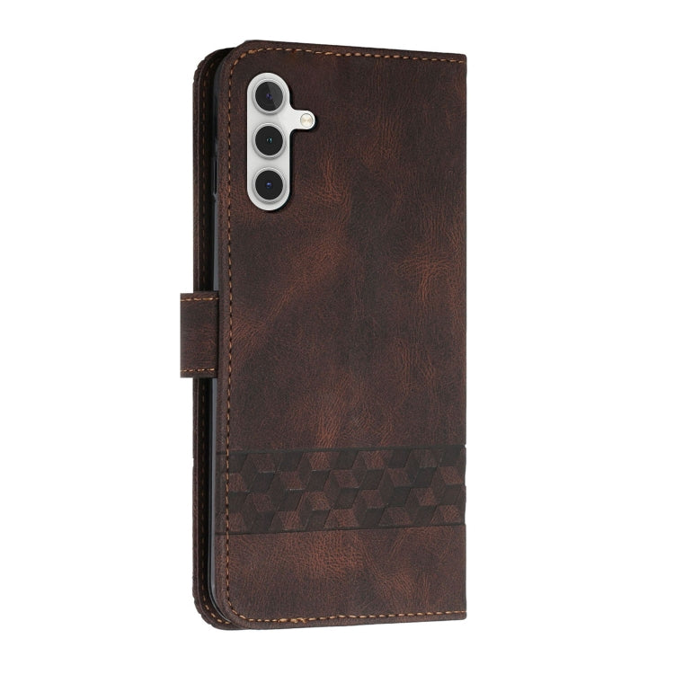 For Samsung Galaxy A13 5G Cubic Skin Feel Flip Leather Phone Case