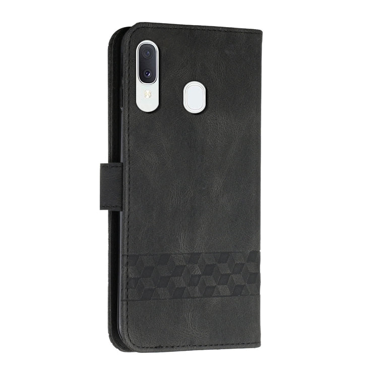 For Samsung Galaxy A20e Cubic Skin Feel Flip Leather Phone Case