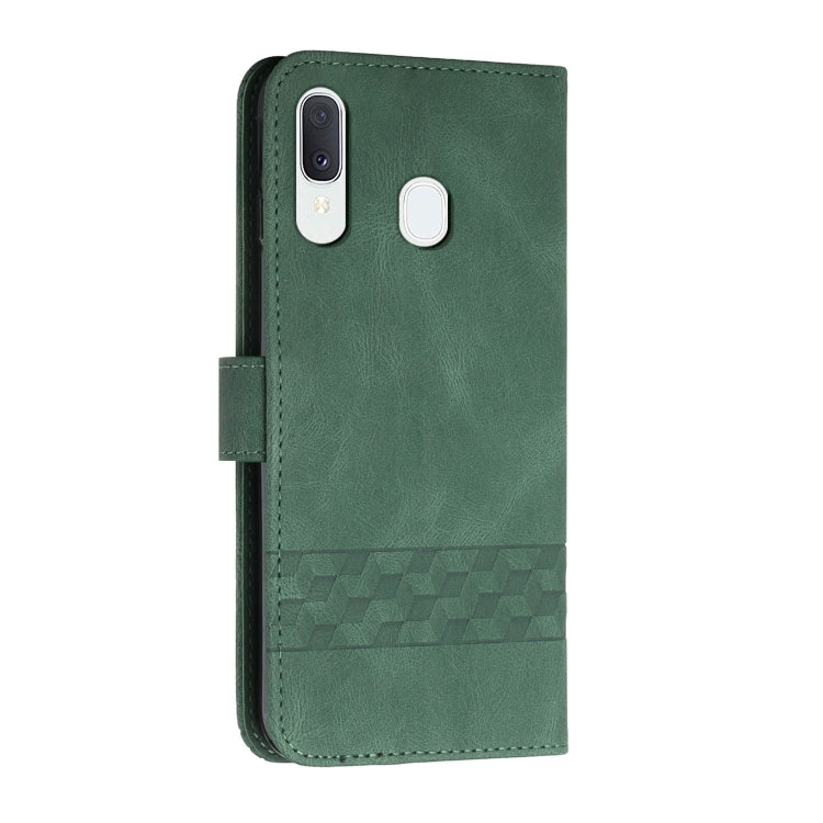 For Samsung Galaxy A20e Cubic Skin Feel Flip Leather Phone Case