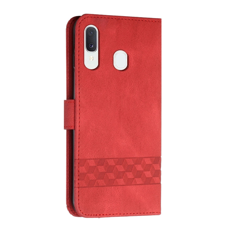 For Samsung Galaxy A20e Cubic Skin Feel Flip Leather Phone Case