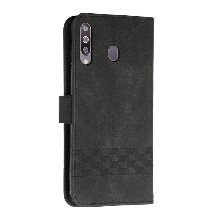For Samsung Galaxy A20s Cubic Skin Feel Flip Leather Phone Case