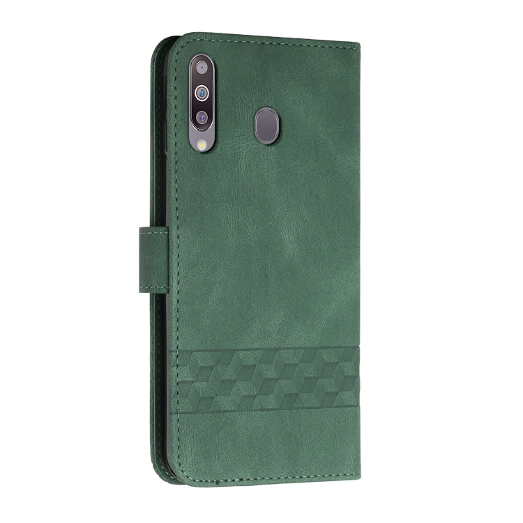 For Samsung Galaxy A20s Cubic Skin Feel Flip Leather Phone Case