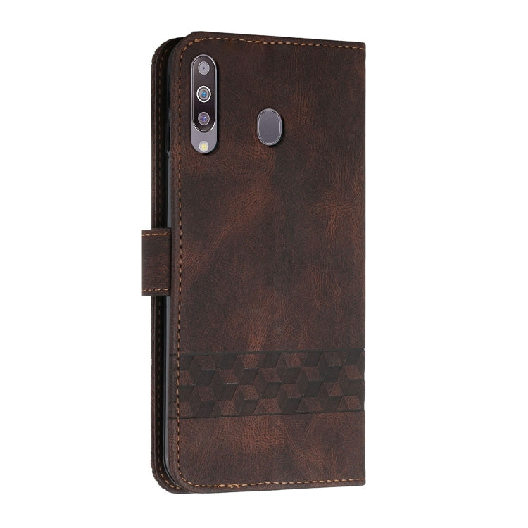 For Samsung Galaxy A20s Cubic Skin Feel Flip Leather Phone Case