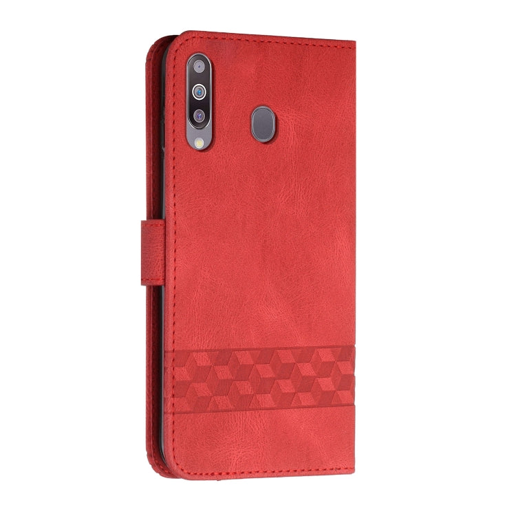 For Samsung Galaxy A20s Cubic Skin Feel Flip Leather Phone Case