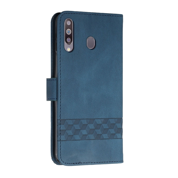 For Samsung Galaxy A20s Cubic Skin Feel Flip Leather Phone Case