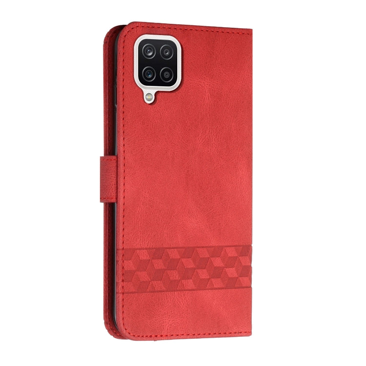 For Samsung Galaxy A22 4G Cubic Skin Feel Flip Leather Phone Case