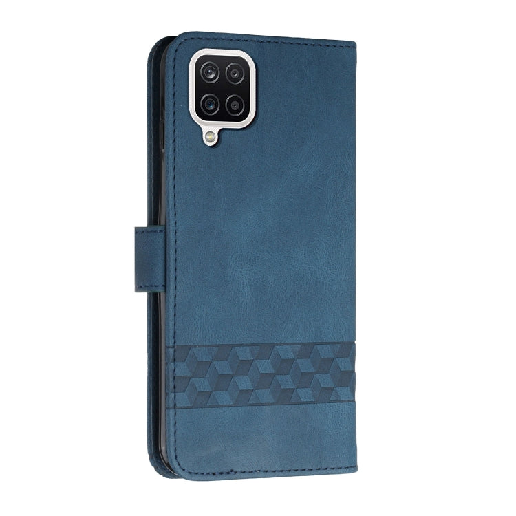 For Samsung Galaxy A22 4G Cubic Skin Feel Flip Leather Phone Case