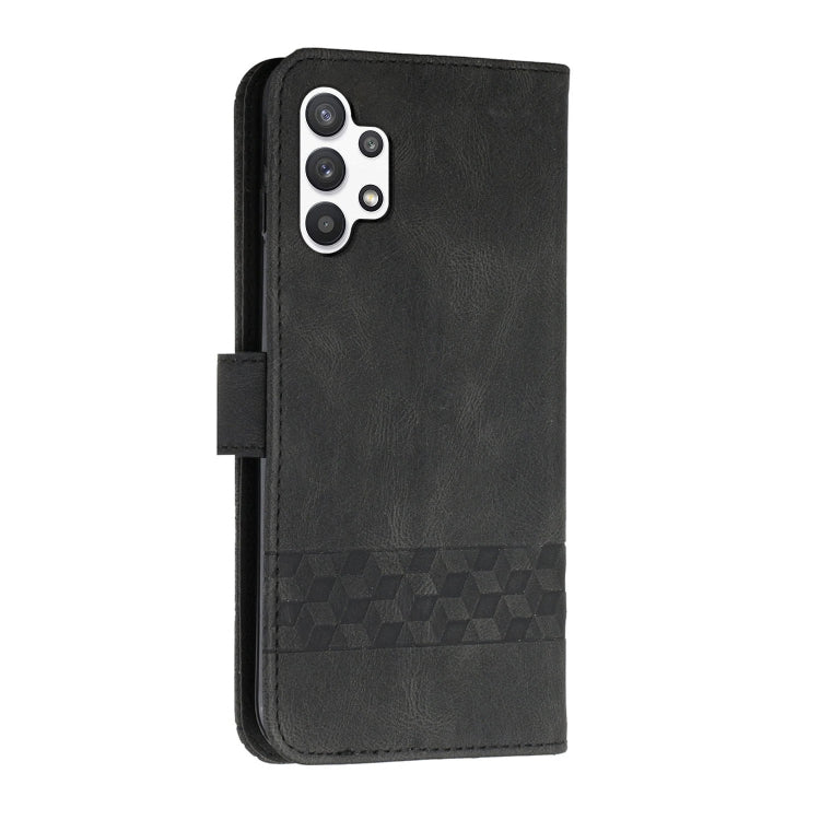 For Samsung Galaxy A32 5G Cubic Skin Feel Flip Leather Phone Case