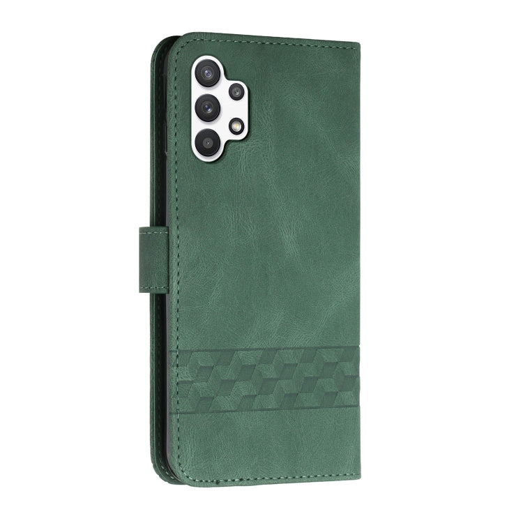 For Samsung Galaxy A32 5G Cubic Skin Feel Flip Leather Phone Case
