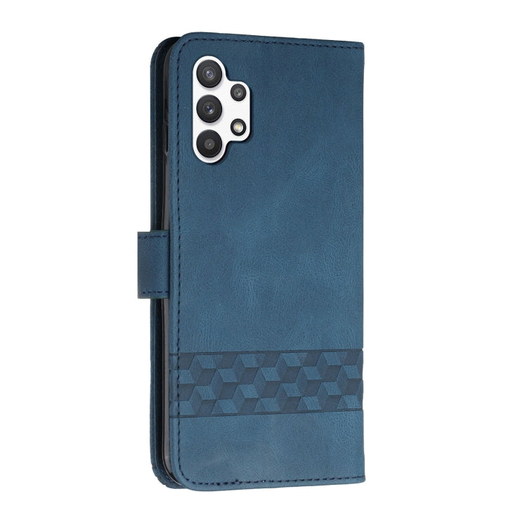 For Samsung Galaxy A32 5G Cubic Skin Feel Flip Leather Phone Case