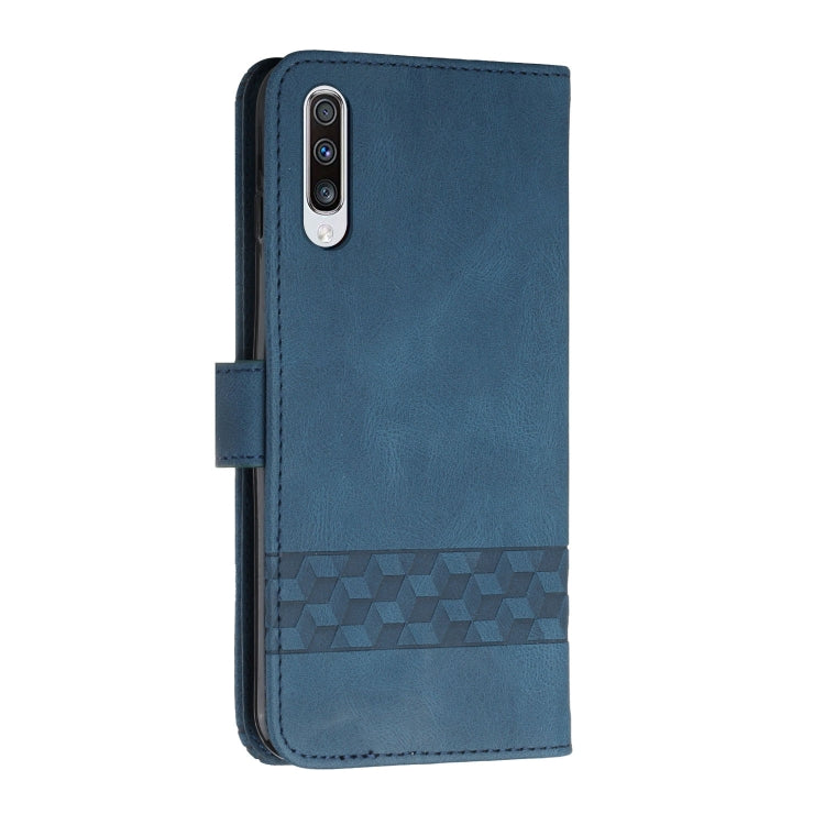 For Samsung Galaxy A50 Cubic Skin Feel Flip Leather Phone Case